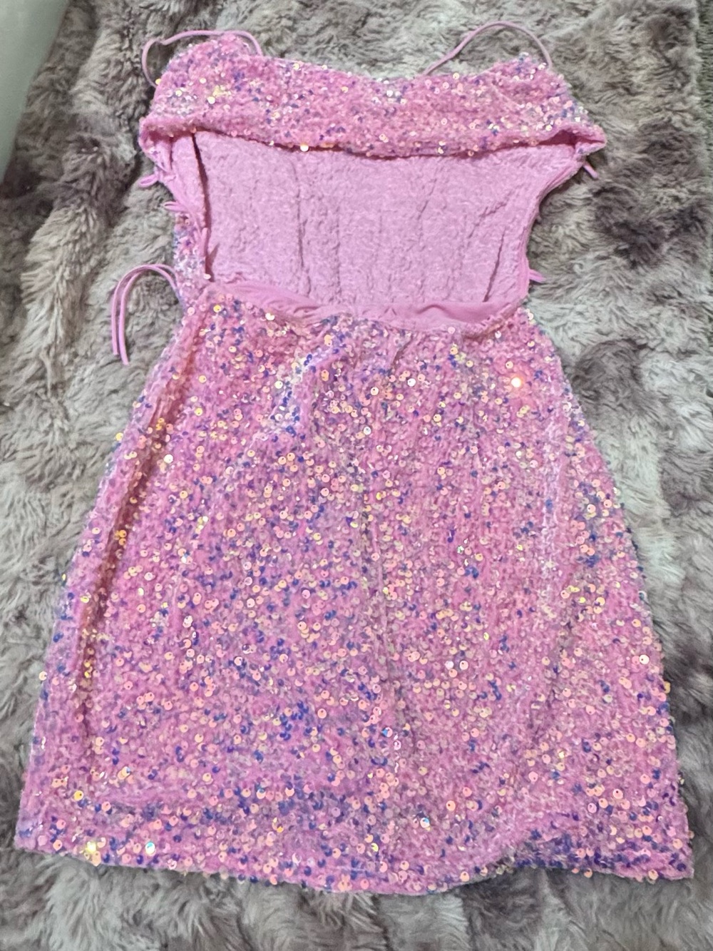 Girls' Pink Sequin Party Dress
